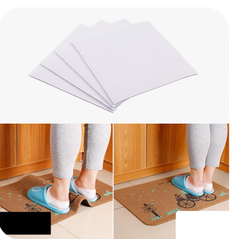 4PCS/set Carpet Pad Double-sided Adhesive Sticker Anti Slip Mat Bathroom Kitchen Supplies Bath Rug Mat Square Fixed Tape