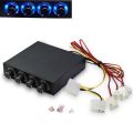 3.5inch PC HDD 4 Channel Speed Fan Controller with Blue/Red LED Controller Front Panel For Computer Fans X6HA
