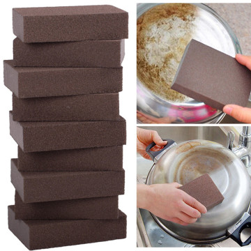 1pcs New Kitchen Cleaning Sponge Brush Household Brown Derusting Cleaning Brush Multifunctional Decontamination Sponge Brush