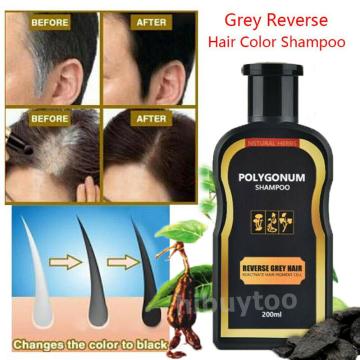 200ml 5 Minutes Fast Hair Dye Darkening Shampoo Gray White Hair Dye Permanent Black Reverse Natural Polygonum Shampoo For Women