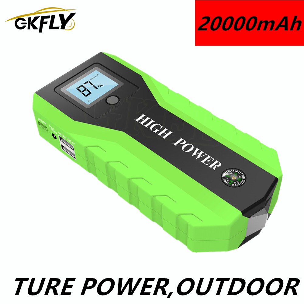 GKFLY 20000mAh Car Jump Starter Starting Device Battery Power Bank 1000A Buster Emergency Booster Car Charger Jump Start