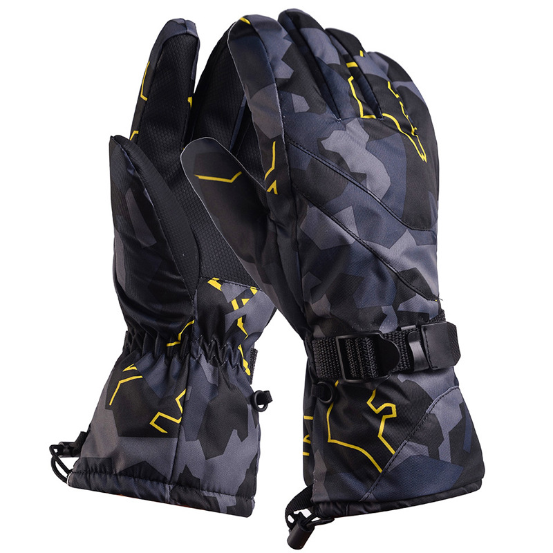Men Women Thermal Ski Gloves Camouflage Snowboarding Gloves Snowmobile Motorcycle Riding Windproof Waterproof Gloves Snow Gloves
