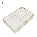 Geometric Clear Glass Jewelry Box Jewelry Organizer Holder Tabletop Succulent