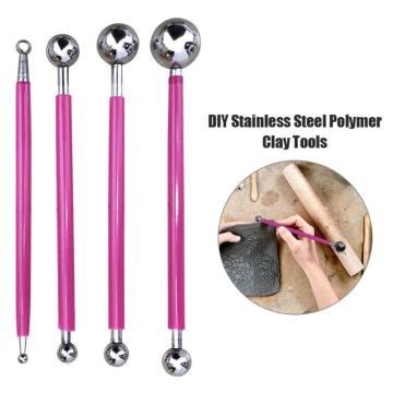 Professional DIY Stainless Steel Polymer Clay Tools Slime Tool Sculpture Tools Toys For Clay Carving Molding Ball Stylus Sticks