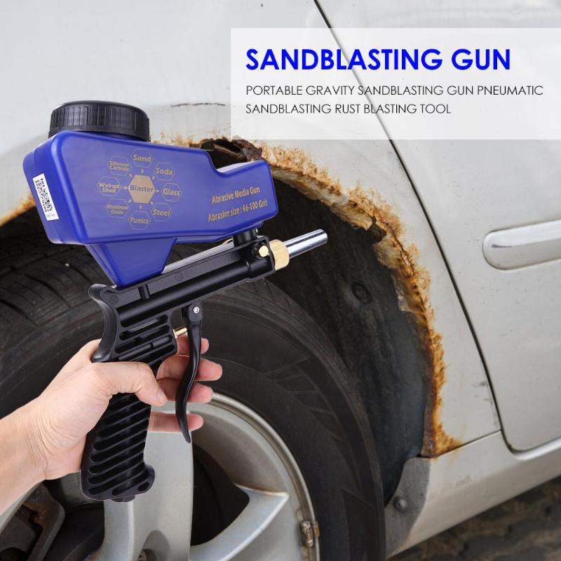 Portable Airbrush Gravity Sandblasting Gun Pneumatic Sandblasting Set Rust Blasting Device Mini Sand Blasting Machine tool