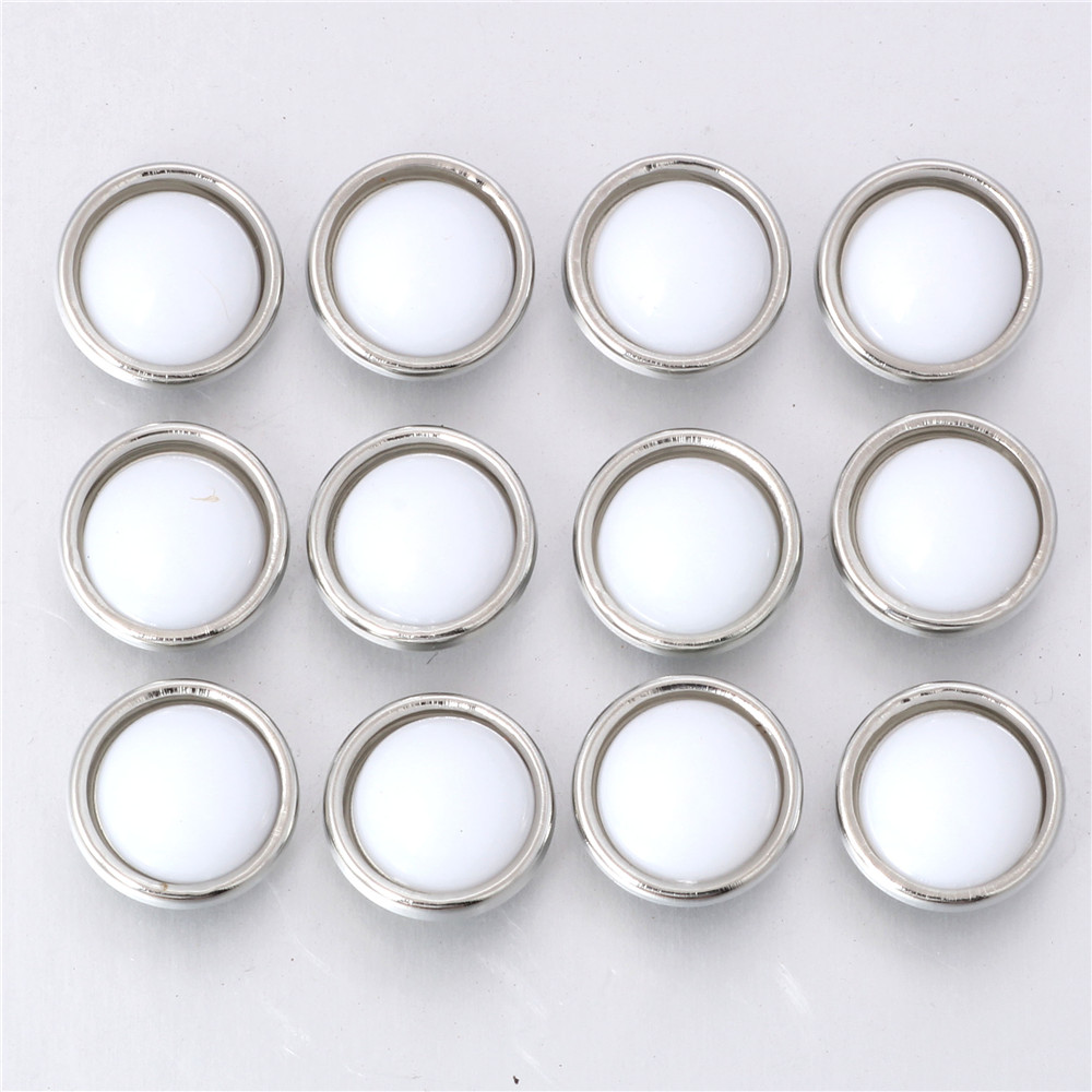 10pcs/lot New White Resin Snap Round Mini Snaps Buttons for Snaps Jewelry Fit 12mm Snap Bracelets Earring ZL221