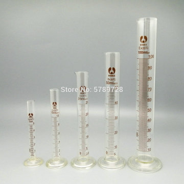 1set (5ml, 10ml, 25ml, 50ml, 100ml) Glass Graduated Measuring Cylinder Chemistry Laboratory Supplies