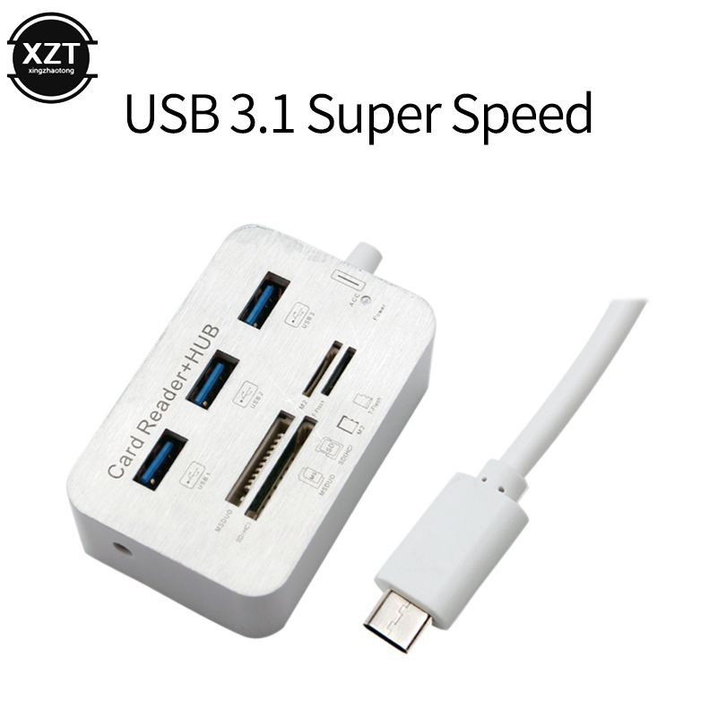 USB Hub 3.0 Type C Hub USB 3.0 Splitter 3 Ports Multi USB C Hab HUB Multiple SD/TF Speed Card Reader For Phone PC Laptop