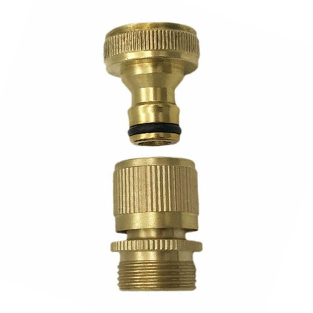 Garden Hose Quick Connector 3/4 Inch GHT Brass Easy Connect Fitting Yard Tool Universal Faucet Adapter Water Quick Coupling CSV