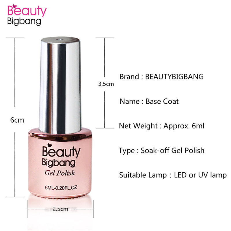 BeautyBigBang Primer Nail Gel 6 ML Nail Art Soak Off Color Gel Polish Acrylics Gel Cured In For LED UV Lamp Base Coat