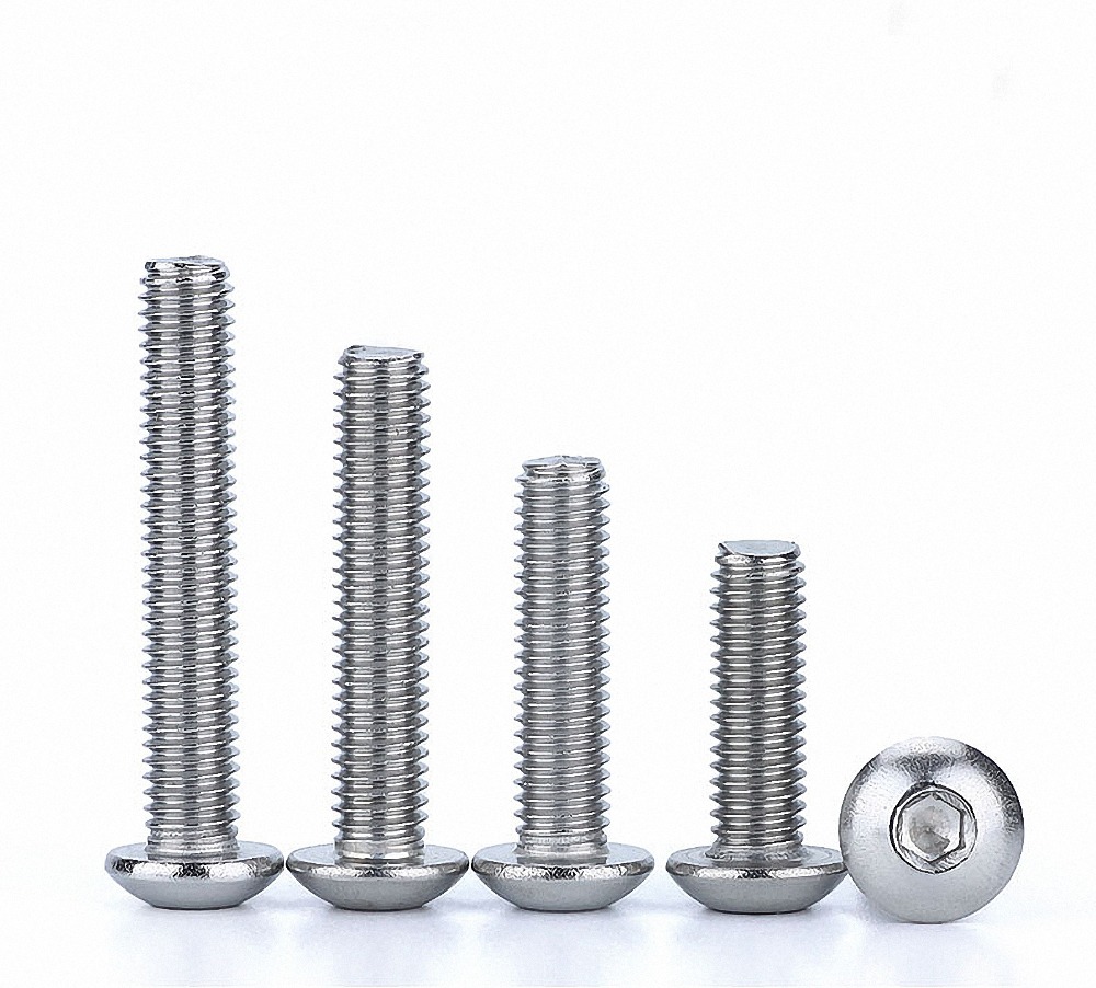 M6 M8 DIN7380 Button Head Screw Hexagon Socket Allen Key Bolts A4 Marine Grade 316 Stainless Steel 8 10 12 14 16 20 25 30-100mm