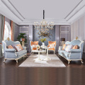 Combination Sofa Living Room French Leather Three-Person Four-Person Sofa Light Luxury Villa Hotel Solid Wood Furniture