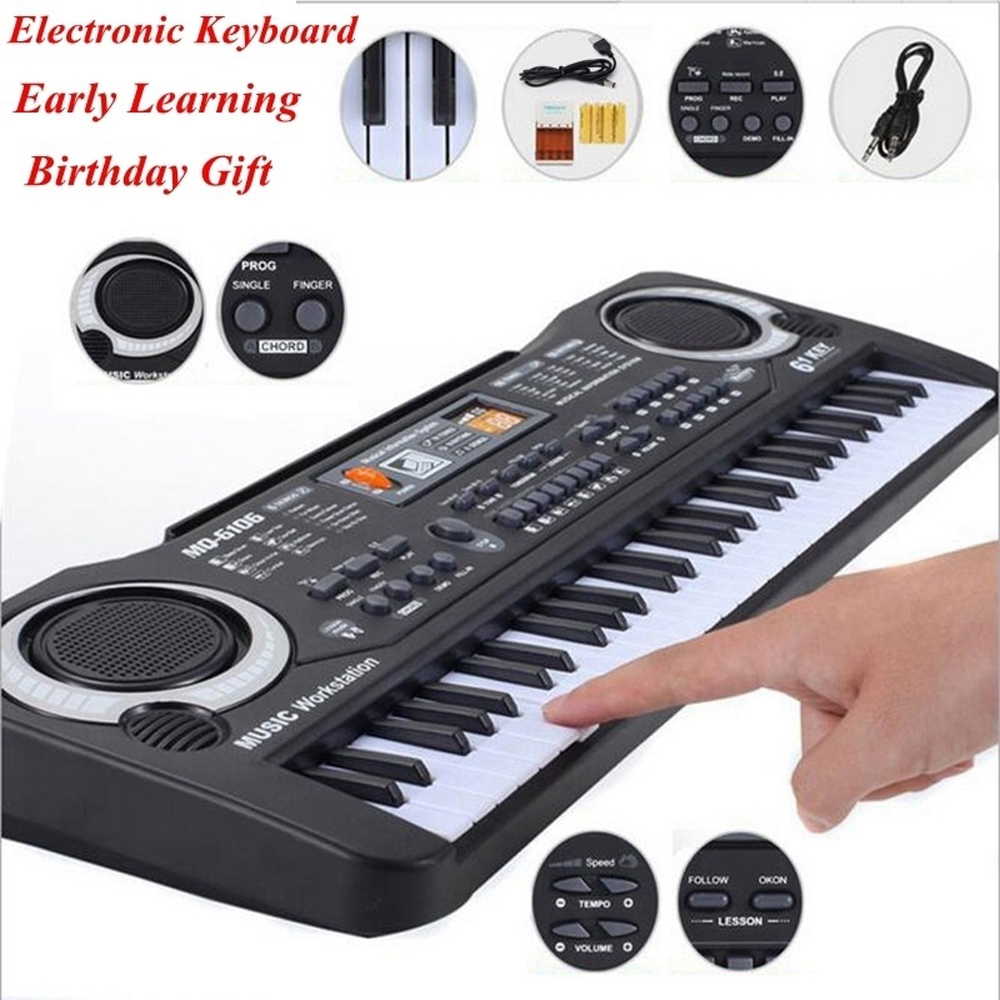 37 Keys Electronic Organ Digital Piano Keyboard with Microphone Kids Toys Stave Music Toy Develop Child's Talents
