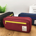 Large Capacity Zipper Pencil Case Creative Canvas Twill Pen Box School Student Boy Girl Pencil Bag Storge Stationery Supplies