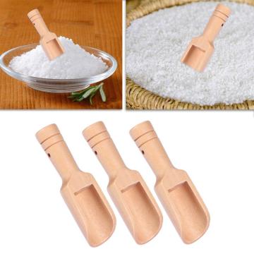 3pcs Mini Wooden Scoops Bath Salt Spoon Candy Flour Spoon Scoops Kitchen Utensils - 2.4x7.8cm