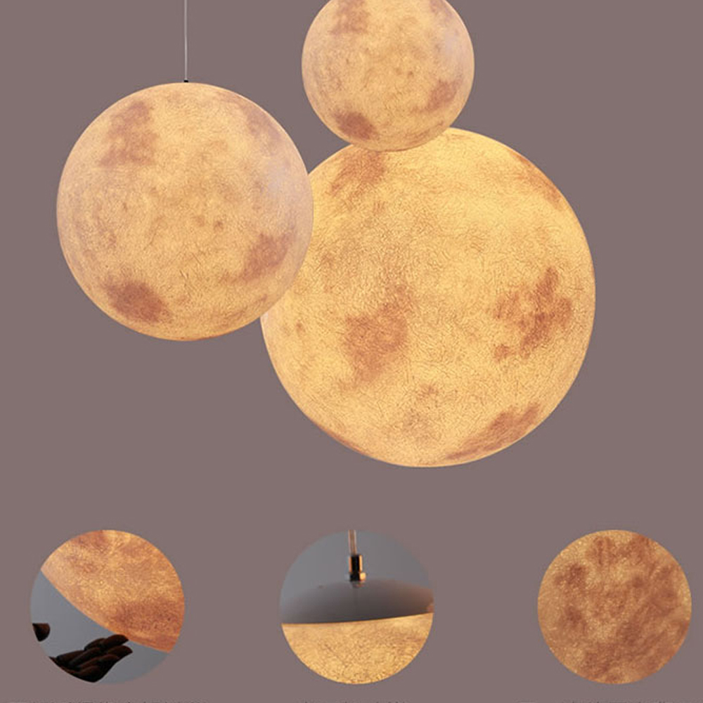 3D moon star pendant lamps lights Mercury Mars Jupiter Earth Venus Sun Neptune Saturn Hanging lamps Milky Way home