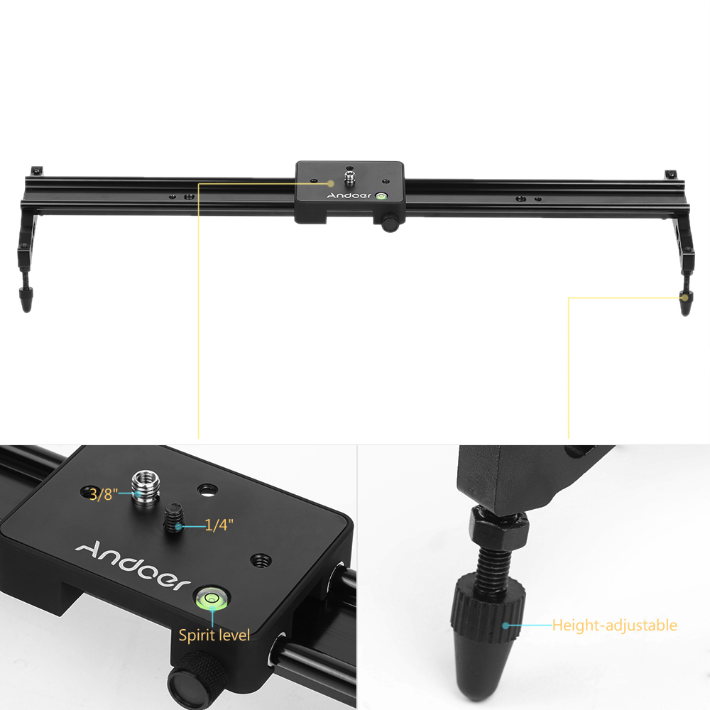 Andoer 80cm Aluminum Video Track Slider Dolly Track Rail Stabilizer for Canon Nikon Sony Cameras Camcorders Track Slider