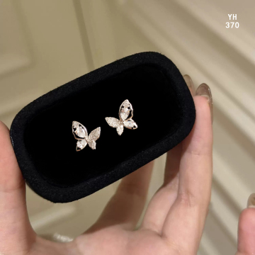 Crystal Butterfly Dainty Sterling Silver Stud Earrings