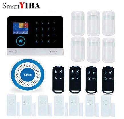 SmartYIBA WiFi GSM GPRS Alarm System IOS Android APP Control Home Security Alarm System Video IP Camera Smoke Fire Detector