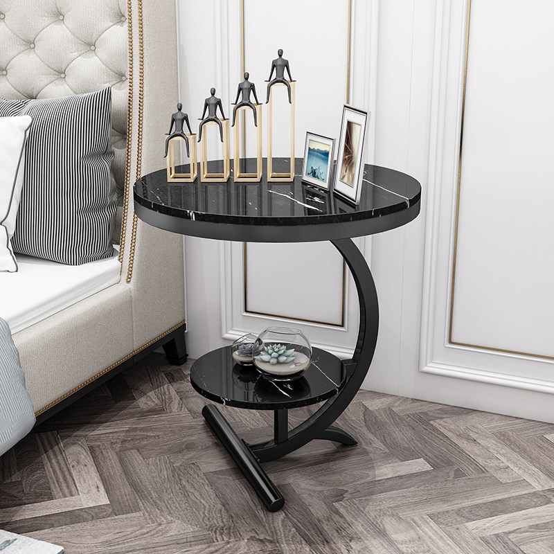 Luxury marble sofa side table corner table living room sofa end bedside table small round coffee table
