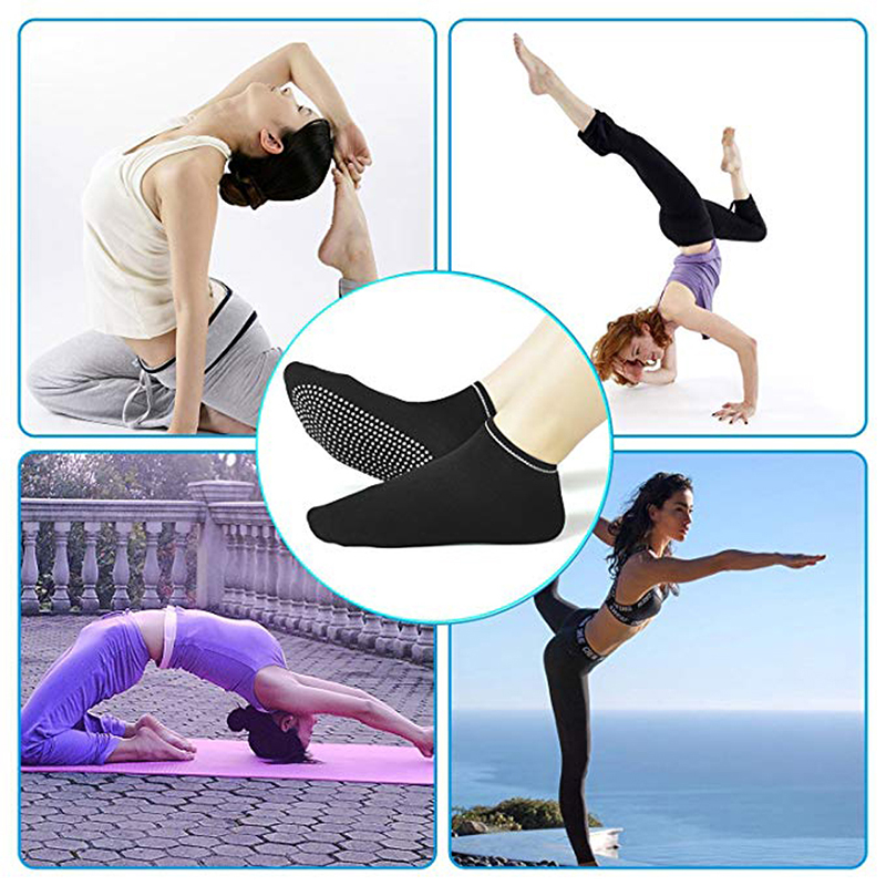 1 Pair Sports Non-slip Yoga Socks Silicone Gym Pilates Ballet Fitness Sport Socks Cotton Breathable Elasticity Women Socks