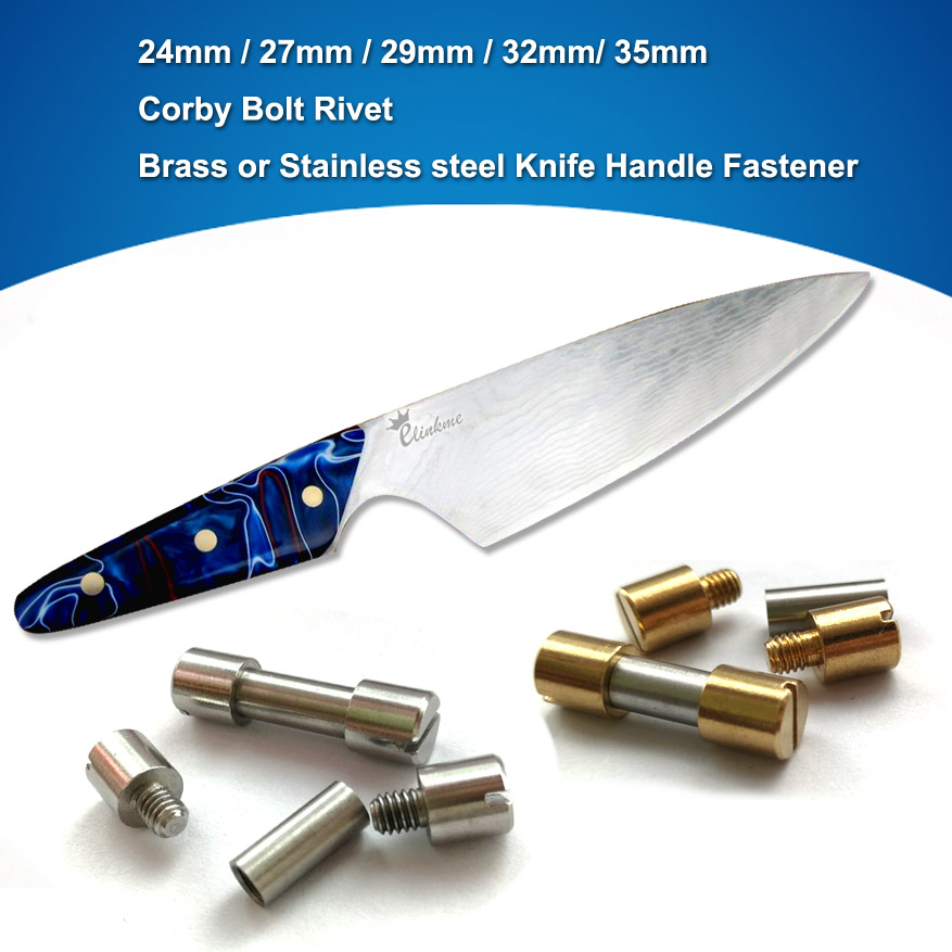 4pcs/lot,32mm x 5mm Corby Bolt Rivet Brass or Stainless steel Knife Handle Fastener for 5mm hole (EAM)