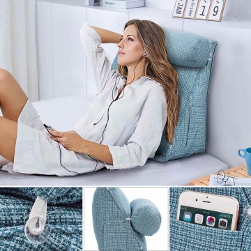 Wedge Shape Backrest Pillow Bed Rest Sofa Adjustable Back Wedge Cushion Lumbar Support Brace Head Neck Lounger Reading Pillow