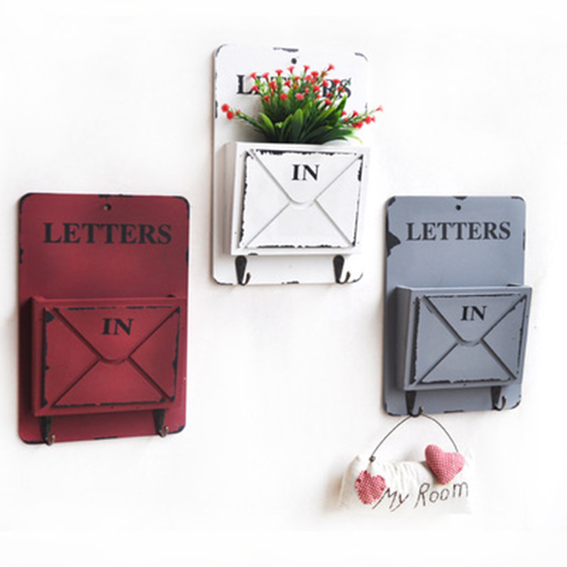 18X4.5X26Cm White Wall Mount Mailbox Post Box For Garden Outdoor Letter Newspaper Organizer