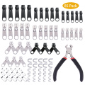 85pcs Zipper Repair Kit Zipper Sliders Install Pliers Tool Zipper Replacement Rescue Instant Repair Kit Jacket Zippers Fix Plier