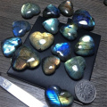 LTP natural crystal semi-precious moonstone Romantic Heart Shape Faux Labradorite Stone Specimens Collection Fish Tank Decoratin