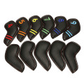 Golf Iron Headcover with Rainbow Color Number Tag PU Leather Golf Clubs Protector covers 11pcs /Set Extended Edition