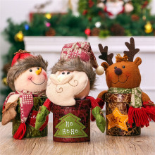 Candy Storage Box Christmas Decorations Ornaments Xmas Decor Supplies Candy Organizer Santa Claus Snowman Elk Doll Gift Holders