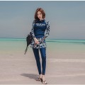 WackDaria women rash guard swimsuit 3 pieces long sleeve long pant with skirt tankini korea butterfly diving suit surfing suit