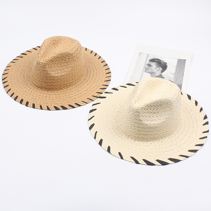 Summer sun Cap Sunscreen Sunshade Pull Phenanthrene Straw Hat The Wide Brim Sir Woman Hat Seaside Sandy Beach Hat outdoor