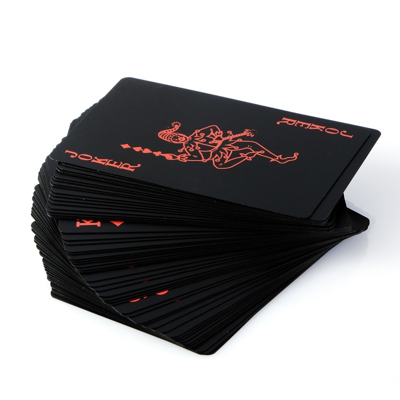 High Quality 100% Waterproof PVC Black Plastic Texas Hold'em Playing Cards Poker Game Magic Team Board Games Card Blackjack