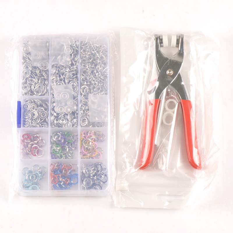 Pliers tool+Sliver Metal Prong Snap Buttons Press Studs Fasteners Baby Romper Buckle Button For Clothes Sew 9.5mm cp2318
