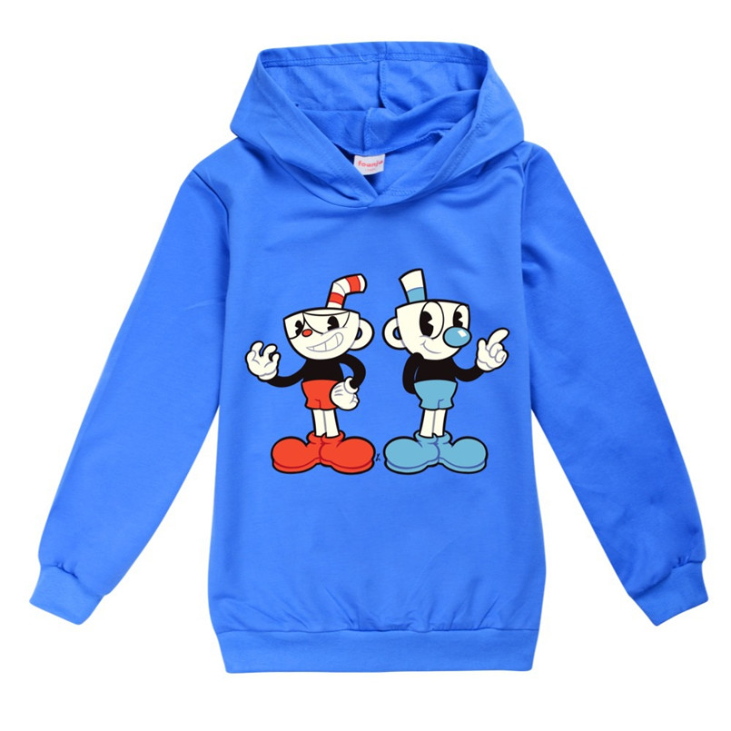 Cuphead Line anime boys Sweatshirts cotton baby hoodie toddler girl winter clothes kids hoodies christmas cute cartoon Clothing