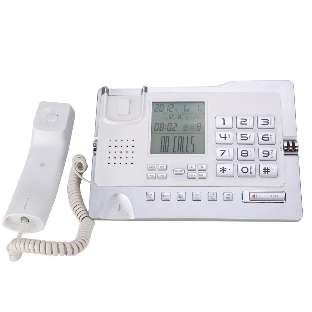 Desktop Corded Telephone Fixed Wired Landline Phone with Caller ID Display Number Storage Function for Home Office Hotel Use