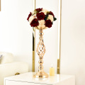 Creative Hollow Gold Metal Candle Holder Wedding Table Centerpiece Flower Vase Rack Home Hotel Road Lead Decor