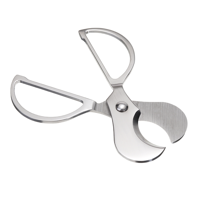 Portable Silver Cigar Scissors Cutter Stainless Steel Round Head Cigar Cutting Cutter Tool for Home Gift Decor