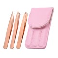 3PCS/Suit The New Rose gold lashes holder Professional Stainless steel eyebrow clip Eyebrow Tweezers makeup tools