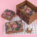 10pcs Kraft Paper Vintage Flowers Design Paper Box 4/6 Cupcakes Cookies Candy Baking DIY Party Favors Gifts Packaging boxes