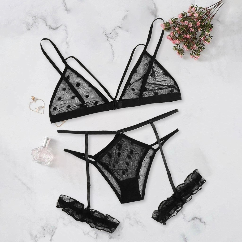 Female Underwear Sexy Erotic Micro Bikini New Women Plus Size Lace Lingerie Bra+thong Underwear Set Black Sleepwear Erotic