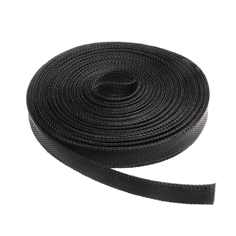 Wire Gland 10M Black Insulated Braid Sleeving 2/4/6/8/10/12/15/20/25mm Tight PET Wire Cable Protection Expandable Cable Sleeve