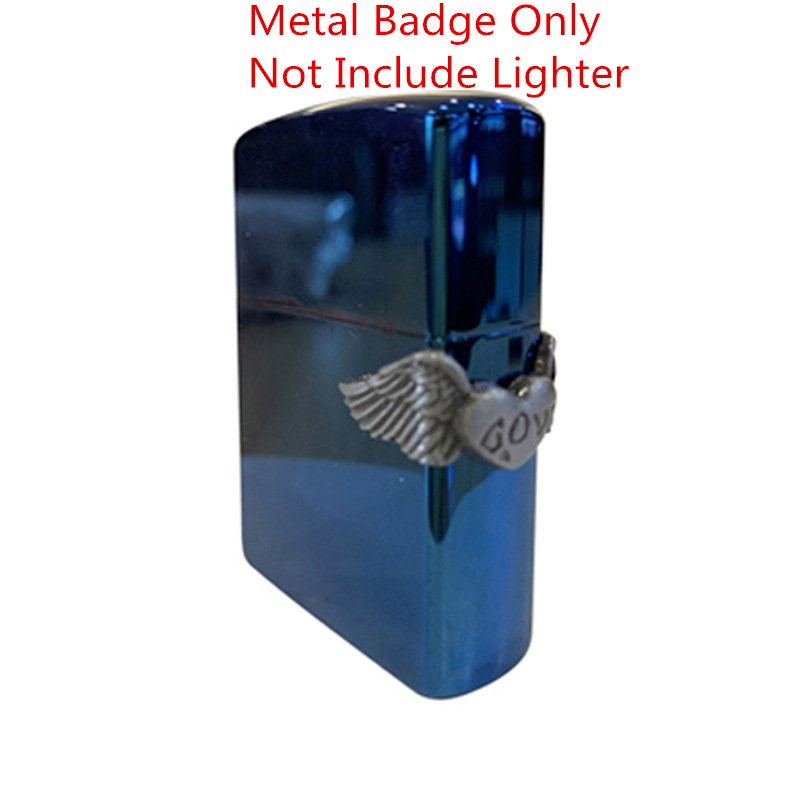 Hot 3D LOVE Angel Wing Pattern DIY Metal Badge For ZP Kerosene Oil Lighter Grind Wheel Lighters Decor Accessory Metal Badge