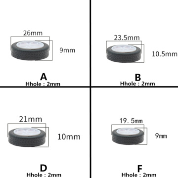 Round -hole Rubber Wheel Suitable for Small Motor Round Shaft Tire Car Robot DIY Toys Parts