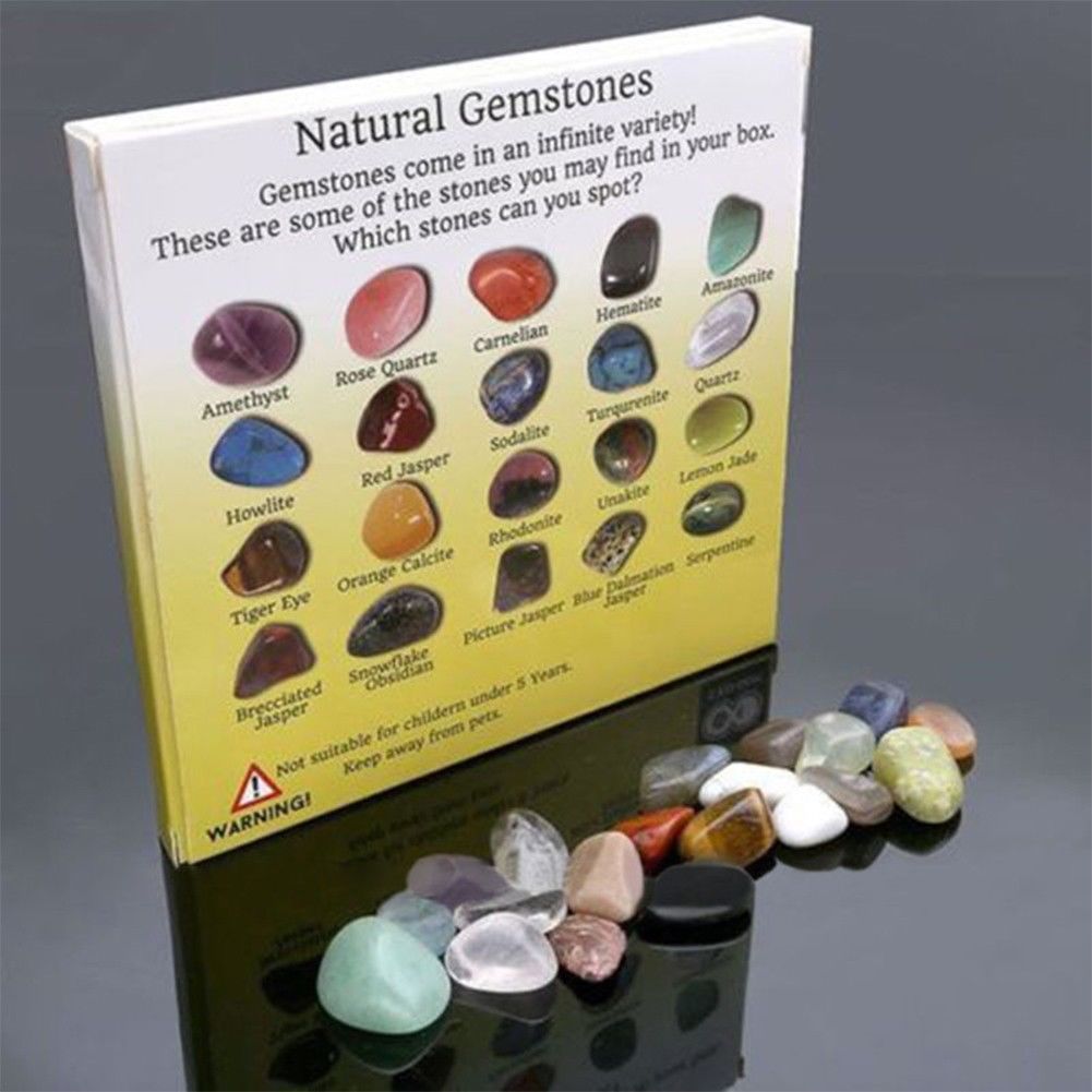 20pcs Natural Crystal Gemstone Polished Healing Chakra Stone Collection Popular Stones Decoration Crafts