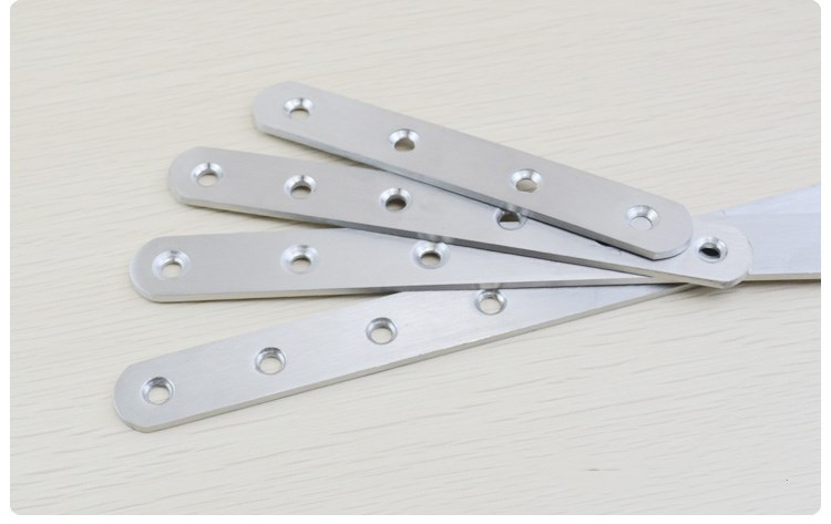 4pcs thickened stainless steel fixed straight plate connection code planar plank reinforcement steel sheet 180 degree Angle code
