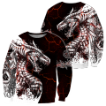 Black & White Tattoo Dragon 3D Printed Men Hoodies Sweatshirt Unisex Streetwear Zipper Pullover Casual Jacket Tracksuits KJ0192