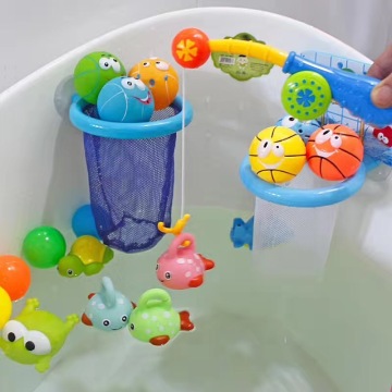 4Pcs Fishing Bath Toy Baby Shower Games Learning Floating Squirts Bathtub Bathroom Pool Water Toys for Kids Toddler Boys Girls